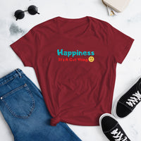 "Happiness It's A Gut Thing" Women's short sleeve t-shirt